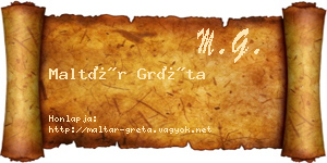 Maltár Gréta névjegykártya